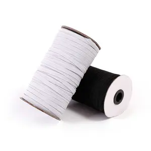 OKAY 3mm 5mm 6mm 9mm Wholesale White Black Woven Elastic Ribbon Flat Elastic Bands for Clothing Sewing Accessories