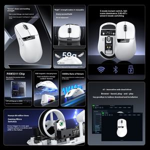 Mouse Inalámbrico para Juegos <span class=keywords><strong>Free</strong></span> <span class=keywords><strong>Wolf</strong></span> A7, Ligero, PAW3311, Pantalla LED RGB, Óptimo para Usuarios Diestros, Ergonómico, Recargable - Product Image 2