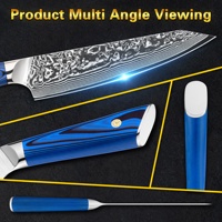 10% de réduction sur les couteaux de cuisine Kiritsuke en acier japonais Damas de 8 pouces avec manche bleu G10 personnalisé, dans la liste des meilleures ventes sur Amazom