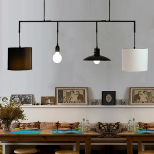 Nuevo diseño E27 minimalista luz mixto cuatro en una tela metálica colgante lámpara - Product Image 4