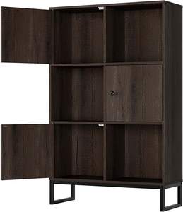 Armoire de rangement à 6 cubes avec <span class=keywords><strong>3</strong></span> portes, bibliothèque moderne en bois, unité d'étagères pour salon, chambre, bureau, entrée - Product Image 5