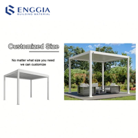 Pergola bioclimatique motorisée ENGGIA en aluminium avec télécommande, étanche, garantie 15 ans - Pavillon extérieur, maison d'été