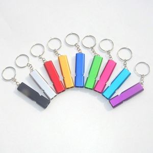 <span class=keywords><strong>Mini</strong></span> an toàn còi <span class=keywords><strong>Keychain</strong></span> ngoài trời khẩn cấp lớn âm thanh EDC Công cụ tồn tại kim loại đôi ống còi tự vệ <span class=keywords><strong>Keychain</strong></span> Set - Product Image 1