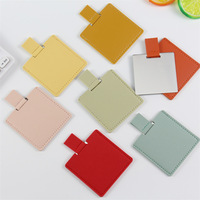 Miroir de poche en acier inoxydable, portable, résistant aux chutes, carré, sans cadre, miroir de maquillage compact personnel