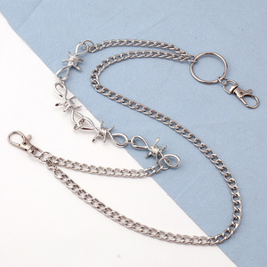 Spike Double Layer Pants <b>Chain</b> Zinc Alloy Hip Hop Casual <b>Waist</b> <b>Chain</b> With Double Ring For Fashion Body <b>Chain</b> - Product Image 3