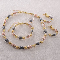 Kinnear mariée luxe dubaï véritable or argent plaqué ensemble de bijoux coûteux érythrée collier mode 4 couleurs Olive ensembles de bijoux