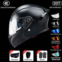 Casque de moto modulaire à visière relevable certifié DOT avec fermeture rapide, nouveau casque moto