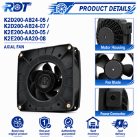Ventilateur de refroidissement axial industriel d'origine allemande K2D200-AB24-05 400/480V AC 0.1A 90W 2700RPM pour moteur d'engrenage à inverseur