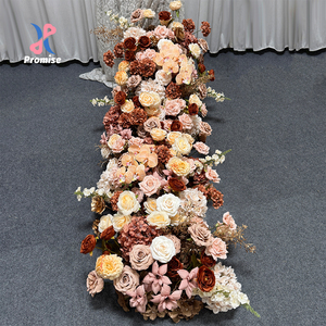 Warm Earth Tone Silk Handmade Cascade Artificial Flower Swag Fall <b>Wedding</b> Back to School Backdrop <b>Prop</b> - Product Image 1