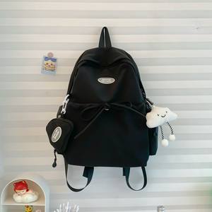 Sac à dos de couleur unie de style coréen pour femmes du premier cycle du secondaire Sac à dos de grande capacité pour étudiants légers Étudiants - Product Image 1