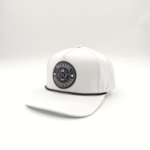 Toptan özel PVC yama halat su geçirmez Polyester erkekler 5 Panel <span class=keywords><strong>Snapback</strong></span> spor beyzbol şapkası Golf şapka - Product Image 4