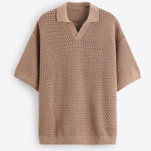 Camiseta Polo de Hombre Personalizada con Logotipo, de Alta Calidad, Tejida en Crochet, con Malla Hueca, Tallas Grandes - Product Image 6