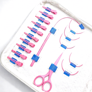 Kit d'outils professionnels pour extensions de cheveux TEEJAY, rose bébé, acier inoxydable, léger, réutilisable, logo OEM personnalisé, emballage personnalisé - Product Image 4