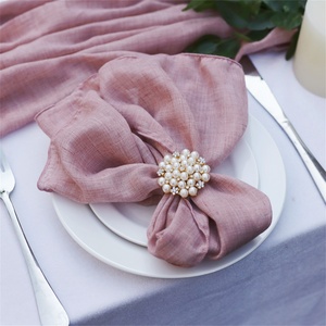 El yapımı rustik Boho masa peçeteler Cheesecloth yemeği kumaş peçete ev düğün partileri için aile yemekleri ve olaylar - Product Image 1