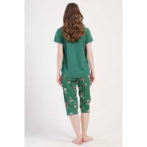 Combinaison de nuit ovale à manches courtes et col rond pour femmes - Product Image 1