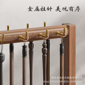 Soporte de madera para pinceles de caligrafía, soporte de madera maciza con múltiples ganchos, almacenamiento de papelería para escritorio, organizador de escritorio de estilo chino - Product Image 3