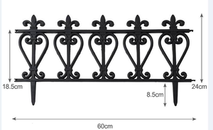 Tip Head Design Grey Plastic Flexible Interlocking Eco-Friendly Waterproof Rot Proof 60x33cm Garden Picket <b>Fence</b> - Product Image 3