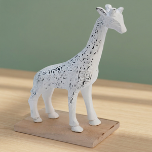 Figura Decorativa de Jirafa de Aluminio Dorado, Hecha a Mano, Moderna y Ecológica, para Decoración de Mesa, JE878 Blanco, Jaffs Exports - Product Image 2