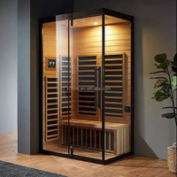 Sauna portable d'intérieur pour le bien-être, le yoga et l'entraînement, cabine de sauna infrarouge lointain pour la maison avec lumière chromothérapeutique