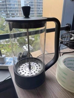 Cafetière à piston écologique 1000 ml, personnalisable, en métal, pour camping, café, thé, lait moussé, cuisine moderne, transparente