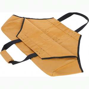Sac de transport pour bûches en toile cirée robuste de 16 oz avec poignées de transport en bois pour une utilisation en extérieur, échantillon gratuit - Product Image 4