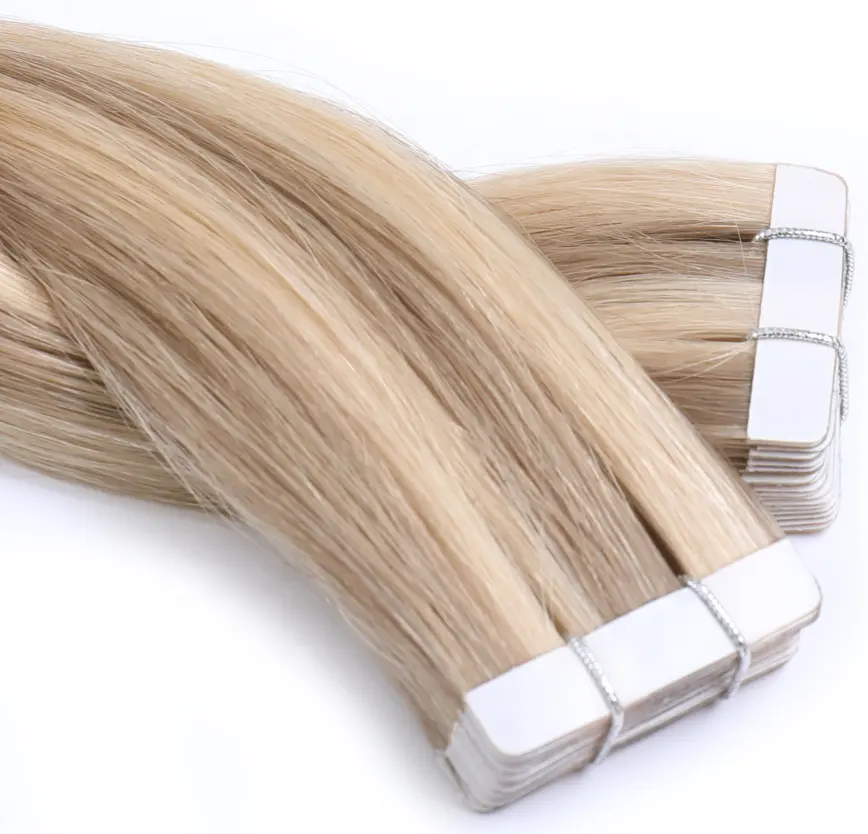 Wholesale Tape In Hair Extensions 100human Hair Blue White Invisible Natural Tape Ins Extensions