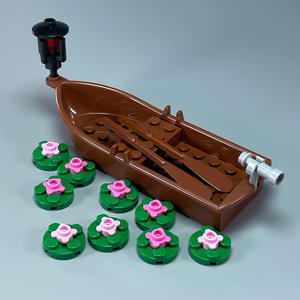 Bloques de Construcción MOC, Juguete de Partículas Pequeñas, Red de Pesca, Peces, Combinación Marina Acuática, Pulpo, Cangrejo - Product Image 6