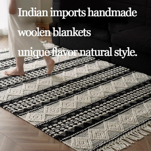 Tapis en laine noué à la main, style marocain vintage, tapis en laine fait à la main - Product Image 4
