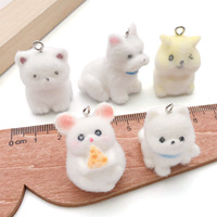 Aksesoris Hewan Berbulu untuk Perhiasan DIY, 29mm, Resin 3D Gantungan Kunci Anjing Tikus Kucing, 20 Model