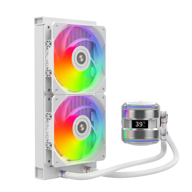 ALSEYE New Design White Color 120mm AIO Liquid Cooler ARGB CPU Upgraded Version Water Cooler I240-W-SE for Gaming PC Case