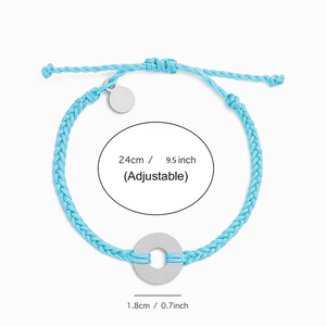 Pink Braided <b>Rope</b> <b>Bracelet</b> With Rose Gold Plated Lucky Charm Engraved Date 03.10.2026 Adjustable Unisex Jewelry - Product Image 4