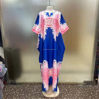 Robe longue ample à col en V, style Kaftan Bubu, grande taille, imprimé africain, décontractée, en polyester, pour femmes musulmanes, idéale pour le quotidien et les fêtes, vente en gros