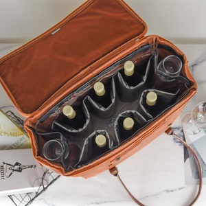 Bolsa Enfriadora de <span class=keywords><strong>Vino</strong></span> Acolchada y Aislada, Portátil, de Cuero, para <span class=keywords><strong>2</strong></span> <span class=keywords><strong>Botellas</strong></span>, Bolsa de Transporte - Product Image 4