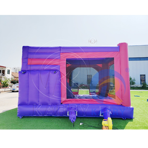 Purple and <b>Pink</b> Tropical Wet Dry Bounce House Buy Bounce House Wholesale Inflatable Candy Bouncy Caste with <b>Slide</b> - Product Image 3