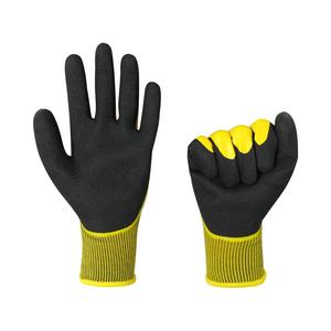 Guantes de algodón recubiertos de goma de nitrilo <span class=keywords><strong>azul</strong></span> Guantes de seguridad de trabajo con forro de látex Doble - Product Image 1