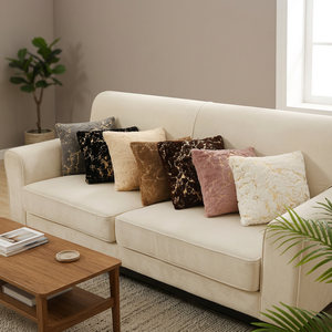 Housse de coussin carrée moderne en peluche, estampée or, respirante, imprimée réactive, personnalisable, avec fermeture éclair, très vendue - Product Image 3