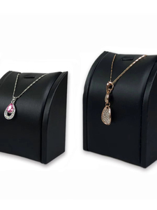 Modern Retro Custom Black Leather Necklace Display Jewellery Rack Pendant Necklace display storage stand - Product Image 4