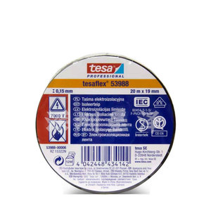 เทปพันสายไฟฟ้า <span class=keywords><strong>Tesa</strong></span> Flex Soft PVC Rubber รุ่น <span class=keywords><strong>53988</strong></span> ความหนา 0.15 มม. สีเหลือง/แดง/น้ำเงิน/ดำ/น้ำตาล/เทา-ขาว - Product Image 4
