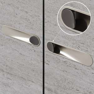 Modern Minimalist Zinc Alloy Recessed Kitchen Handles Rectangle Pearl Grey Concealed <b>Drawer</b> <b>Pulls</b> for High-End Cabinets - Product Image 5