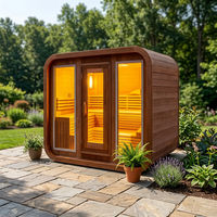 Moderne Quadratische Outdoor-Sauna Premium Massivholz Infrarot-Heimspa für Ihren Garten