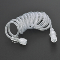 Tubes en spirale en plastique personnalisés de 3.4*2.0mm de 1500mm avec bouchons de protection de connecteur Luer Lock mâle