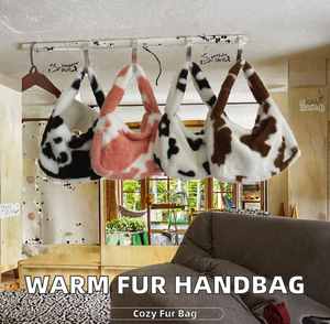 Sac à main d'hiver pour femme, petit et doux, à porter à l'épaule ou sous le bras, sac à main chaud - Product Image 6