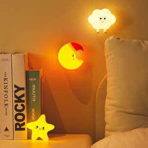 Comodino USB camera da letto magnetico interno a LED moderna lampada ricaricabile da lettura stella a parete decorazione creativa luna e stelle lampade - Product Image 2