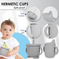 Ensemble d'alimentation pour bébé en silicone antidérapant avec assiettes et bols à ventouse, idéal pour l'alimentation des tout-petits et les repas en famille