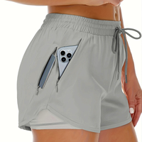 Short de fitness femme taille haute à séchage rapide respirant short d'entraînement ample poche pour cyclisme course à pied formel Cargo Shorts Style