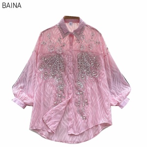 Camicette Casual da donna <span class=keywords><strong>con</strong></span> maniche a lanterna e <span class=keywords><strong>paillettes</strong></span> in tessuto da festa <span class=keywords><strong>con</strong></span> semplice elemento di moda - Product Image 5