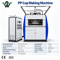 Machine de thermoformage de gobelets en plastique PP PET PS, machine automatique de fabrication de gobelets jetables pour yaourt, café, crème glacée, avec changement rapide de moule