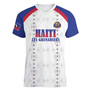 Maillot de football d'Haïti à col en V, maillot de sport professionnel, maillot de sport décontracté essentiel, t-shirts pour les fans de la Fédération de football haïtienne - Product Image 2