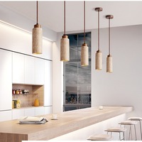 Lustre LED réglable en hauteur pour chambre à coucher, blanc chaud, intensité variable, style vintage, mi-siècle, Wabi-Sabi, éclairage de bar