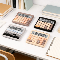 Calculadora Huayang Color Caramelo con Energía Solar, Diseño Compacto y Elegante, 12 Dígitos, Portátil para Estudiantes y Suministros de Oficina